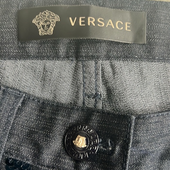Versace Bootcut Sequin Jeans. Size 28 Dark Blue/ Navy. New w/o tags - Picture 6 of 8